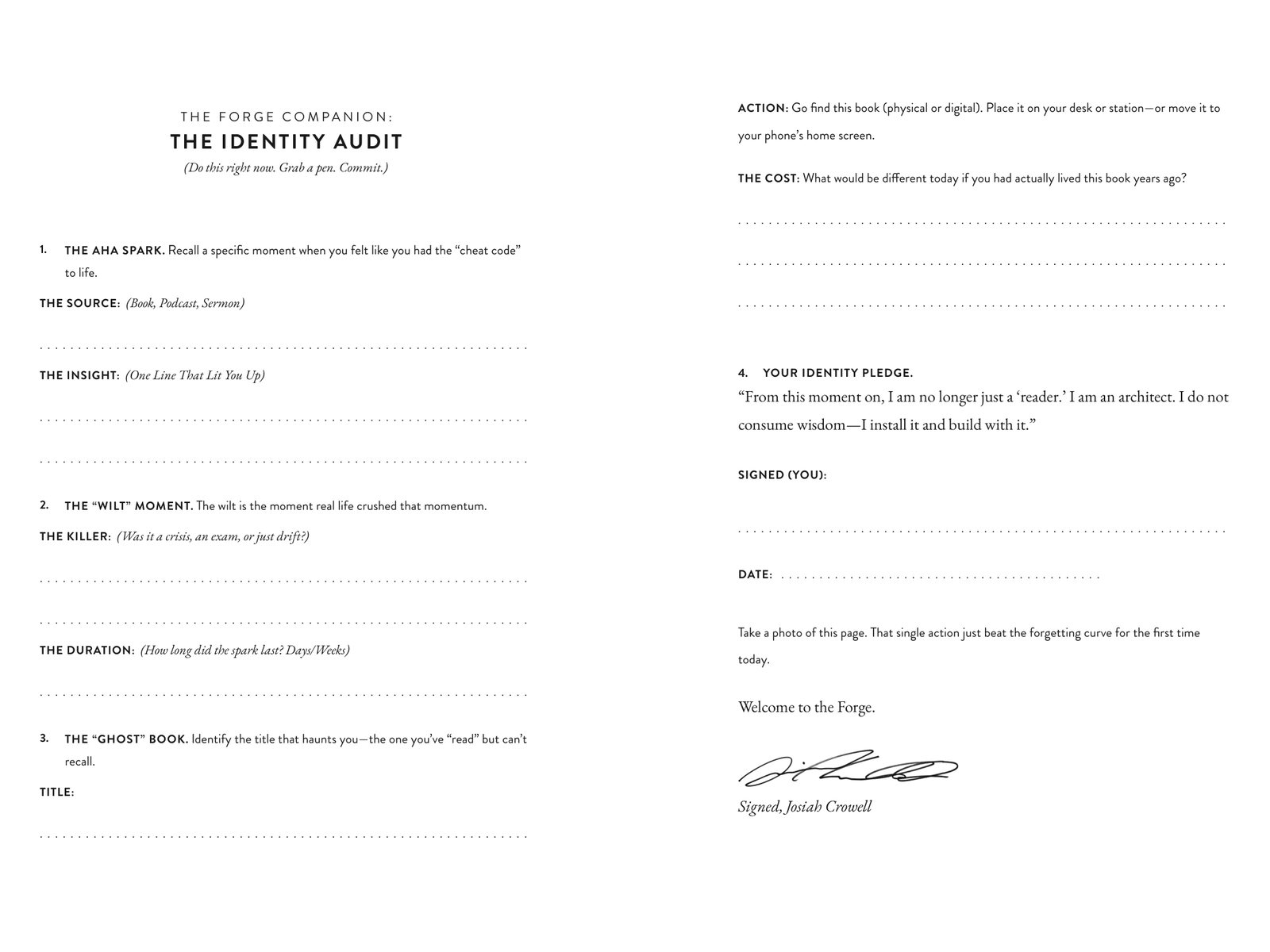 The Forge Companion worksheet pages