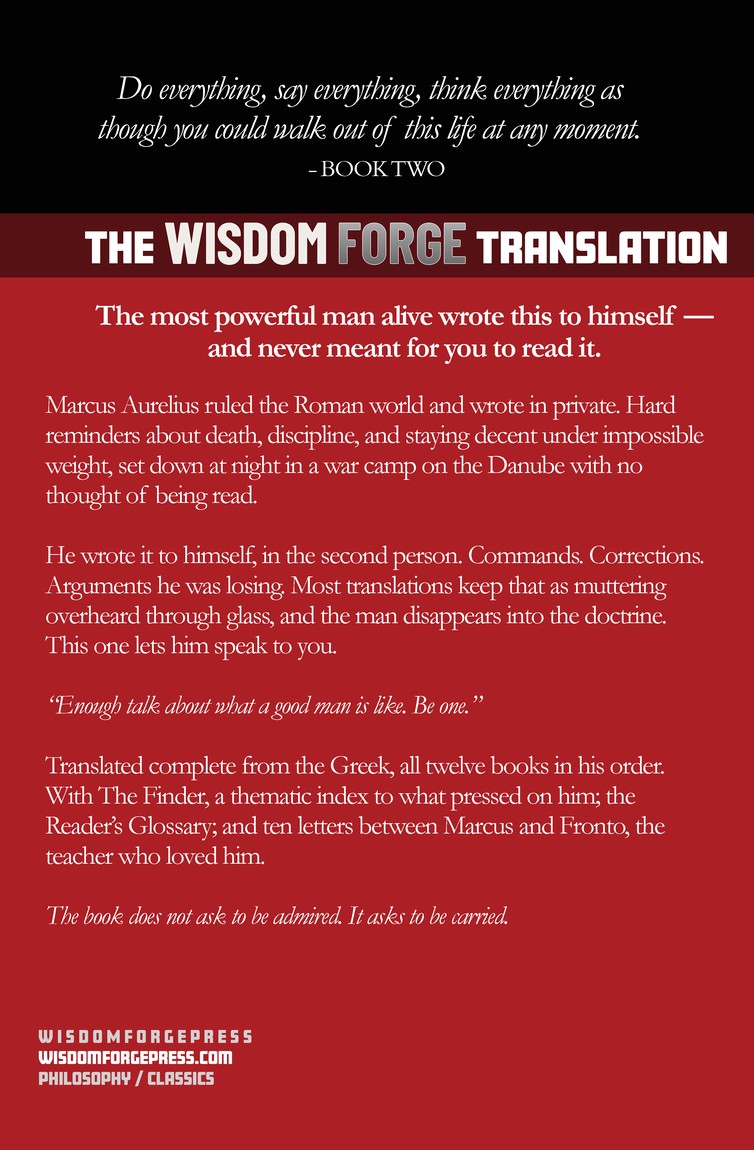 Meditations: The Complete Edition, back cover